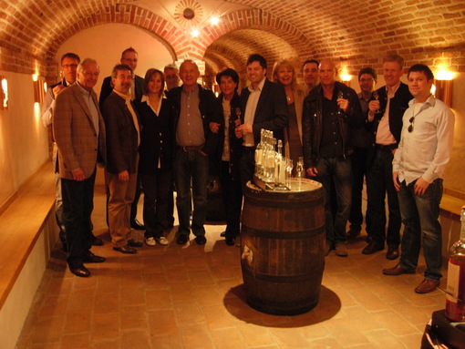 Poli - Jacopo and Cristina with Baron Alexander von Essen and the group of agents and clients